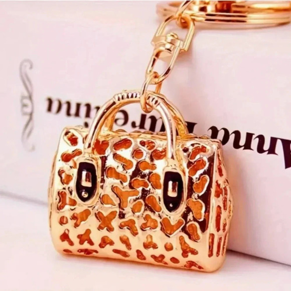 Women's Colorful Purse Charm Goldtoned Fashion Keyring Keychain - Picture 2 of 3